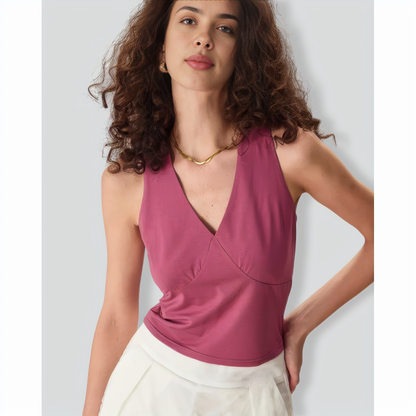 Women's Dark Red Slim Cotton Tank