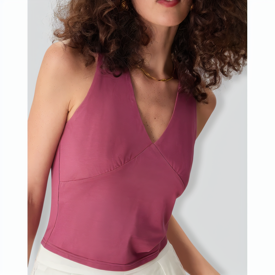 Women's Dark Red Slim Cotton Tank