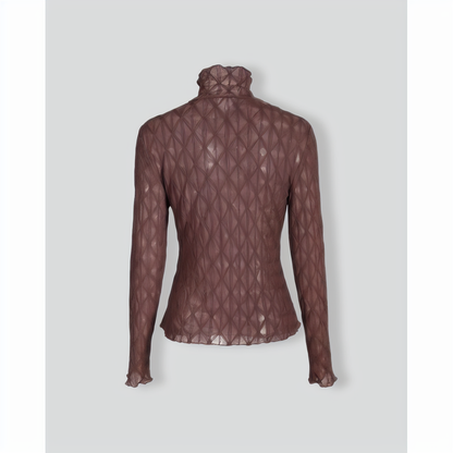 The Solid Sheer Mesh Long Sleeve Tee