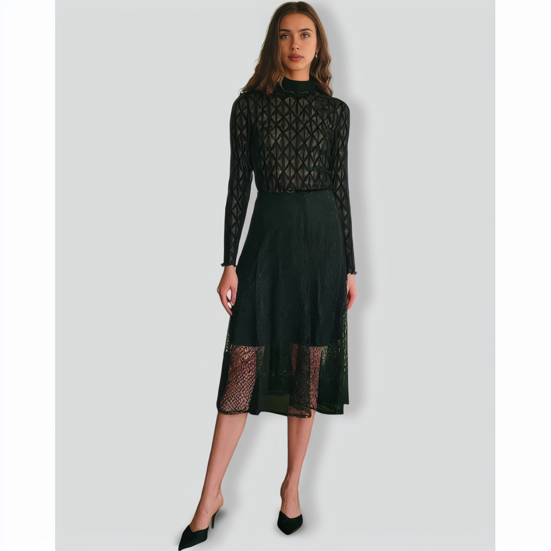 The Solid Sheer Mesh Long Sleeve Tee