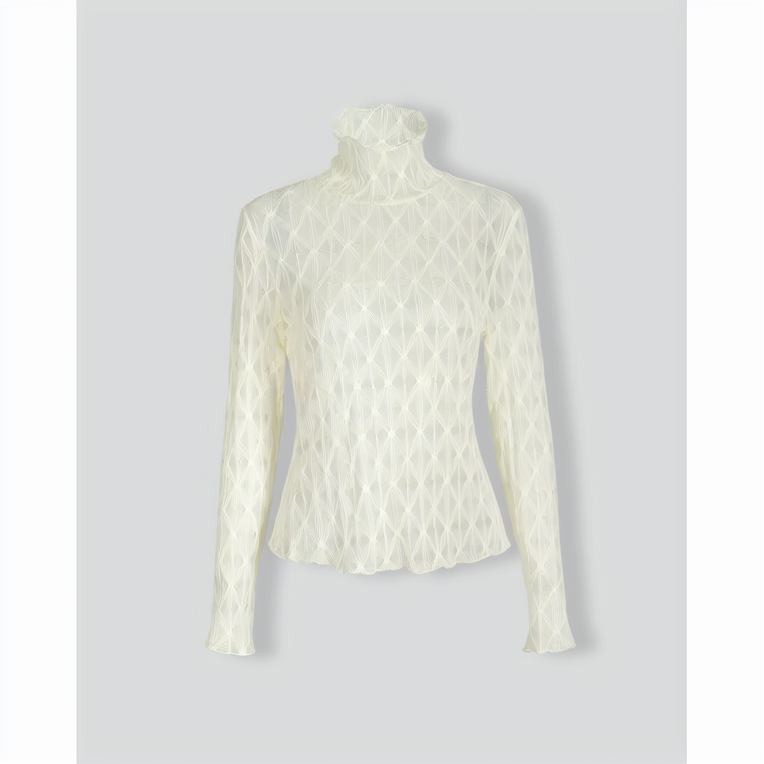 The Solid Sheer Mesh Long Sleeve Tee