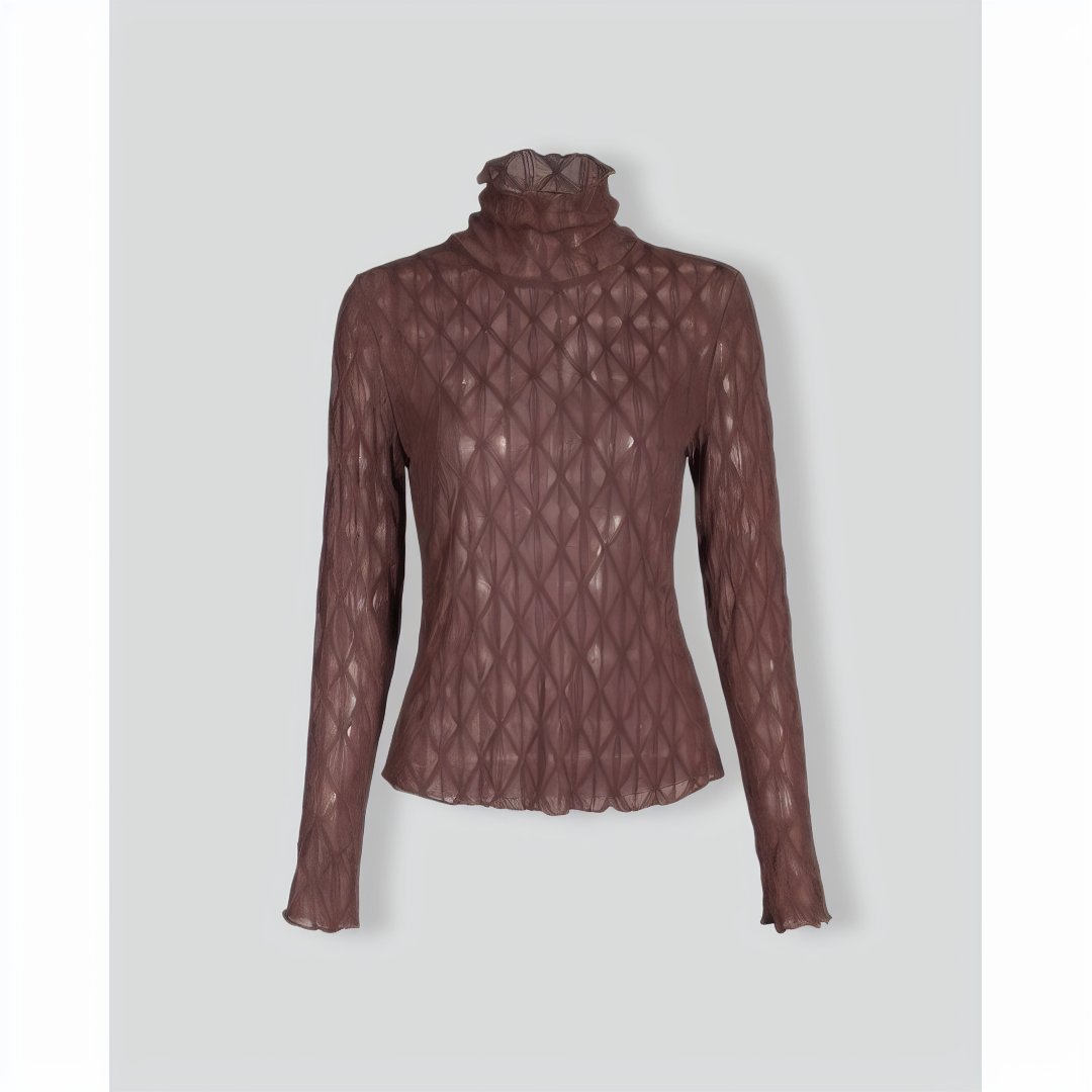 The Solid Sheer Mesh Long Sleeve Tee