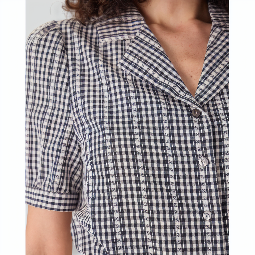 The Black Lapel Plaid Button Shirt