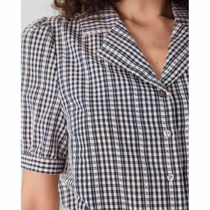 The Black Lapel Plaid Button Shirt