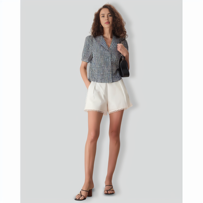 The Black Lapel Plaid Button Shirt