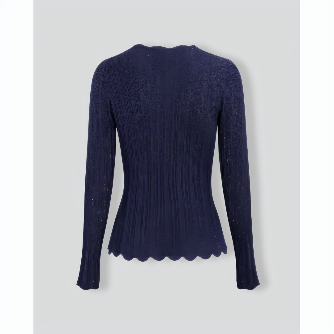 Navy Round Neck Slim Sweater