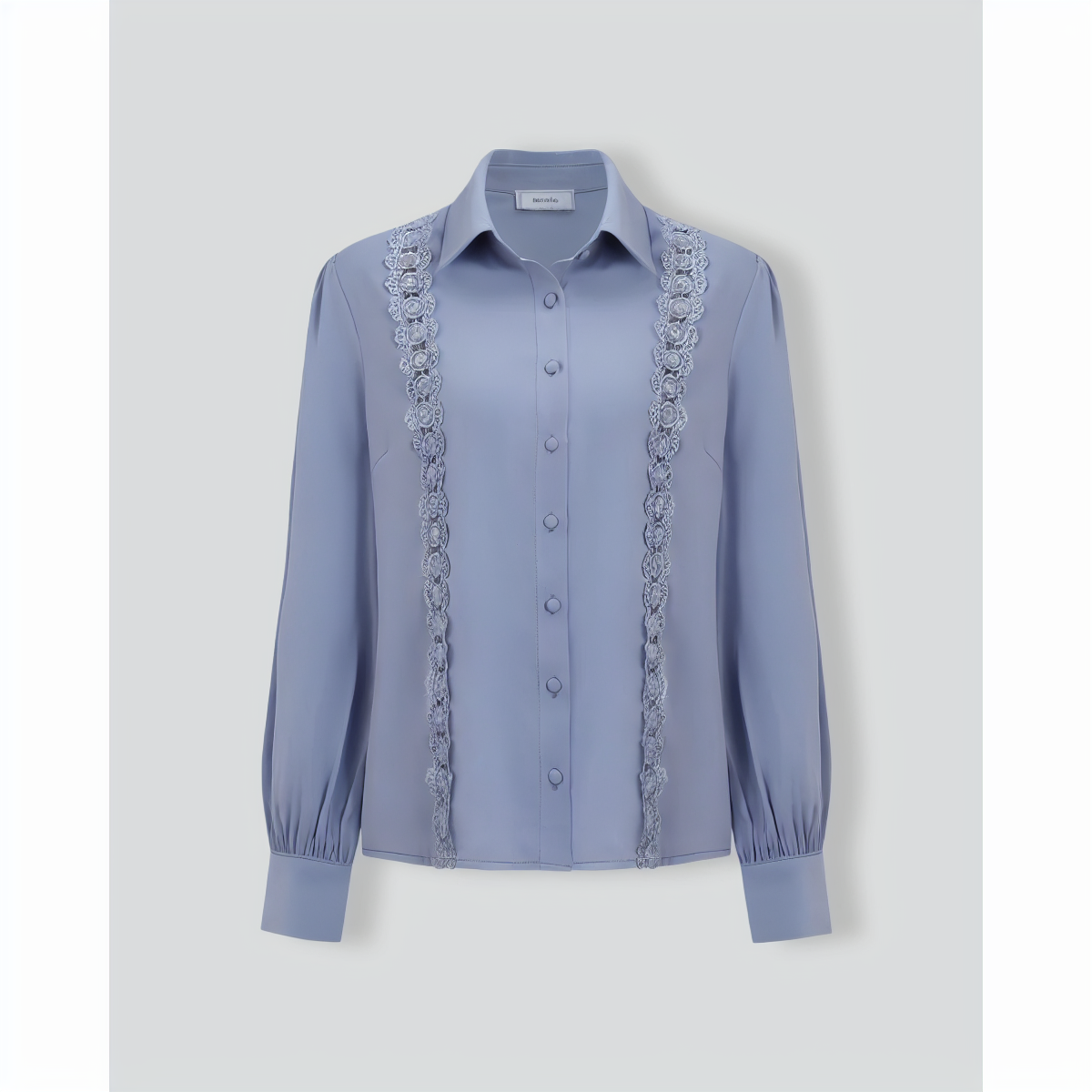 Women's Blue Lace Trim Shirt