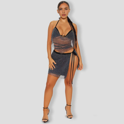 Winnie Rhinestone Skirt Set