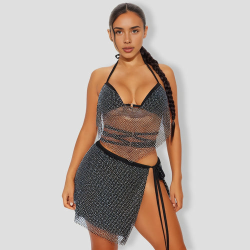 Winnie Rhinestone Skirt Set