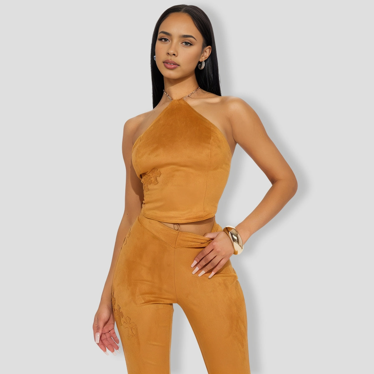 Esteem Crop Top Pants Set