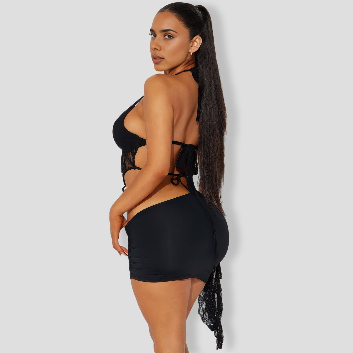 Ysabel Lace Mini Skirt Set