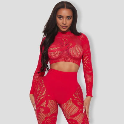 A Little Daring For You Legging Set - Red