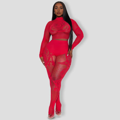 A Little Daring For You Legging Set - Red