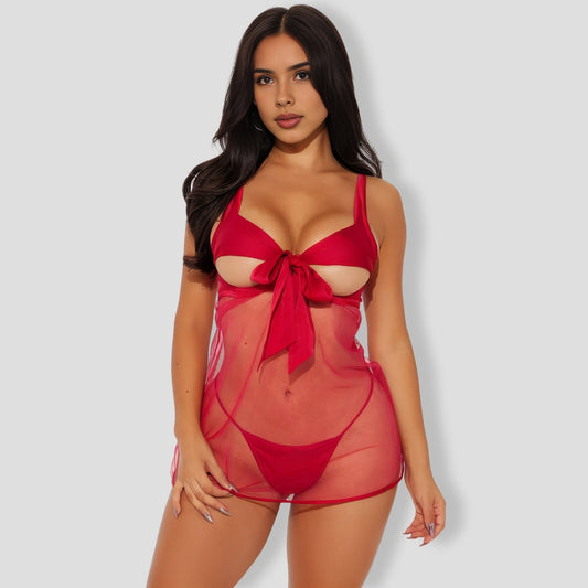 Red Bow Tie Front Baby doll