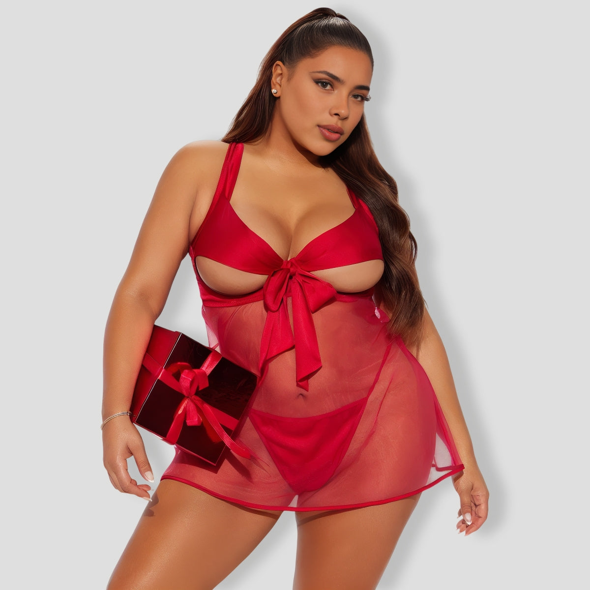 Red Bow Tie Front Baby doll