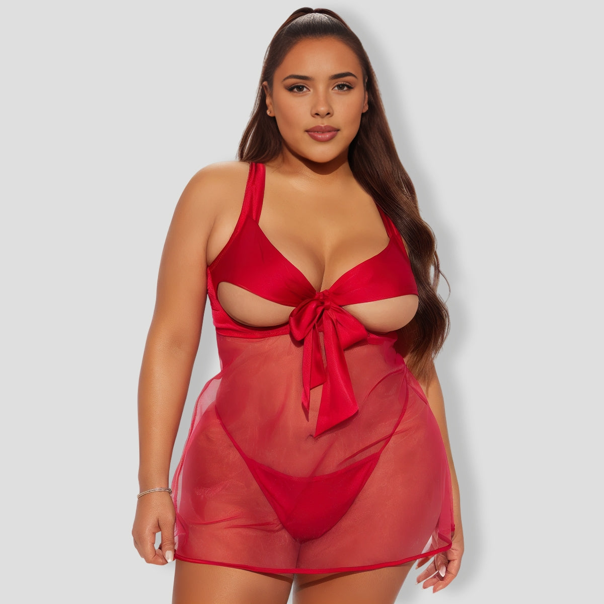 Red Bow Tie Front Baby doll