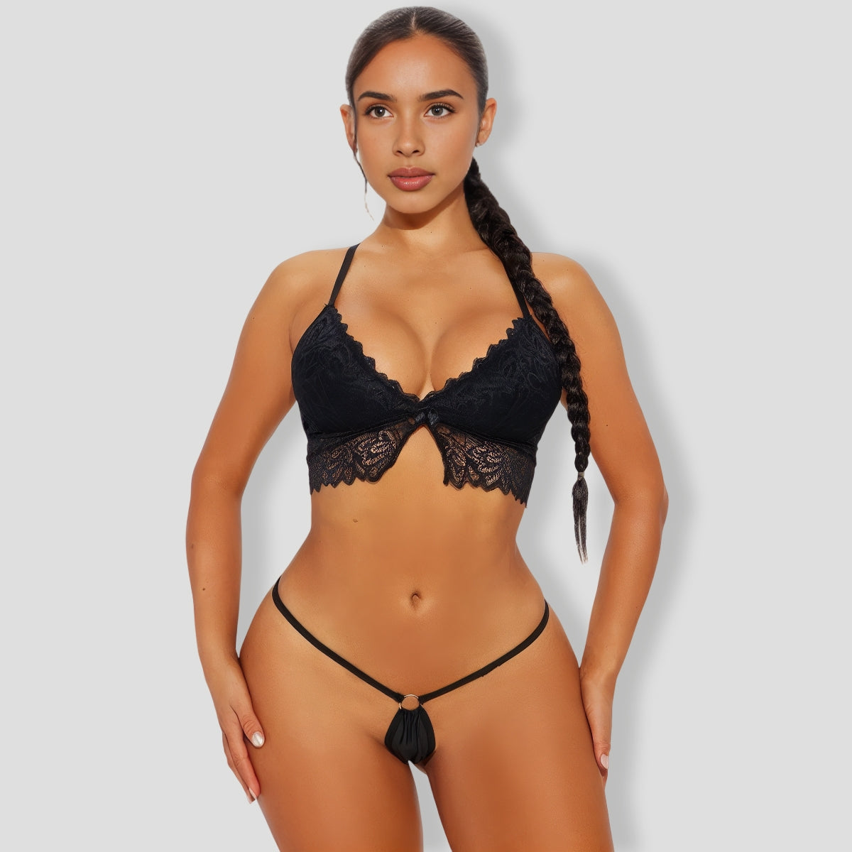 FN0086 Adriana Micro Thong Panty - Black