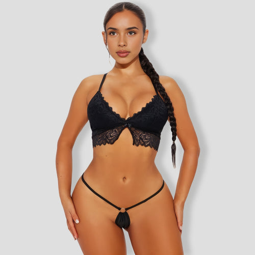 FN0086 Adriana Micro Thong Panty - Black