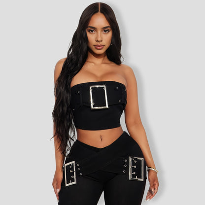 Black Denim Pants Set