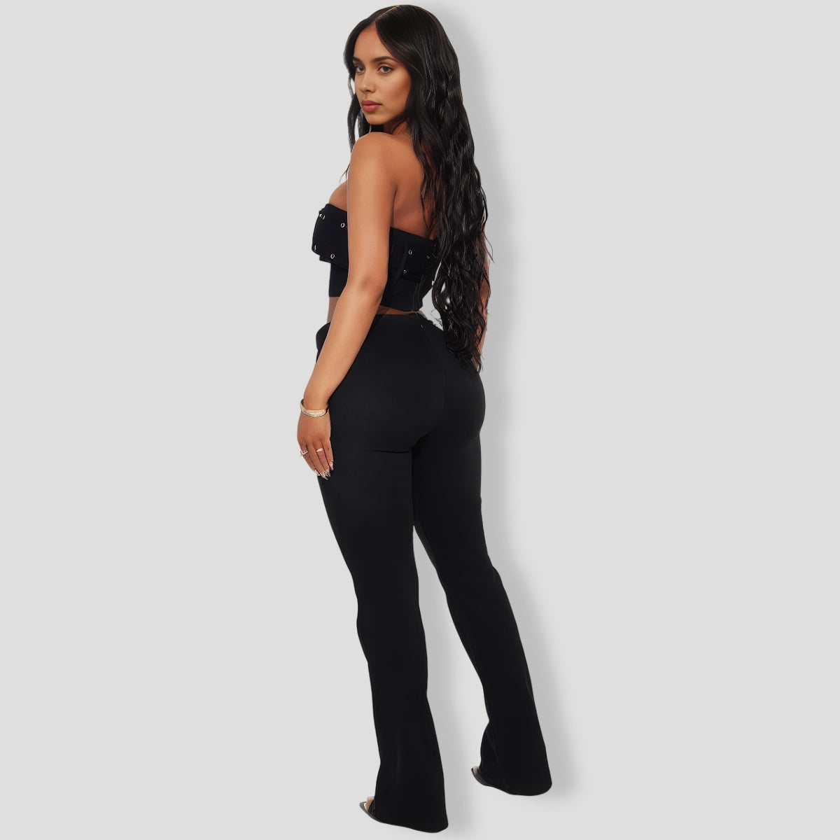 Black Denim Pants Set