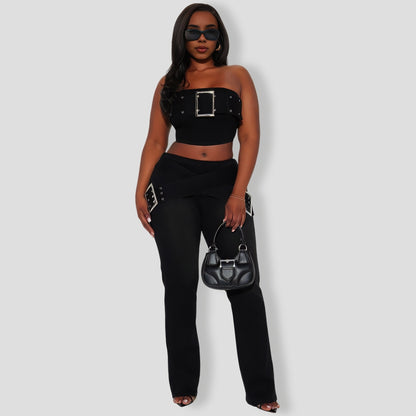 Black Denim Pants Set