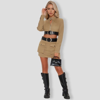 all Me Belted Skirt Set