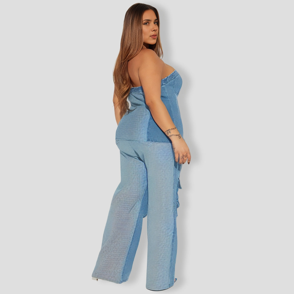 Falling Deep Denim Pant Set