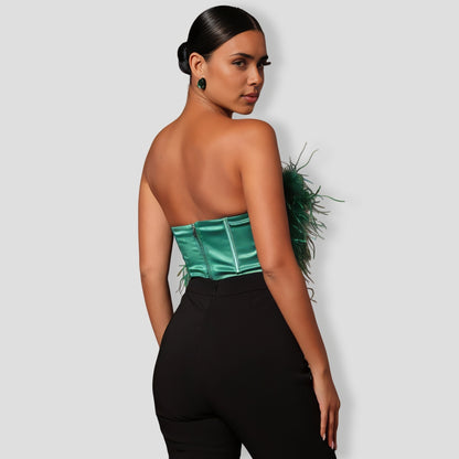 Emerald Feathered Top