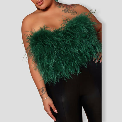 Emerald Feathered Top
