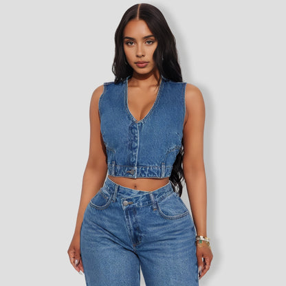 Bad Attitude Medium Wash Denim Pants Set