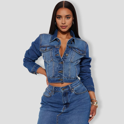 Bailey Denim Maxi Skirt Set - Medium Wash