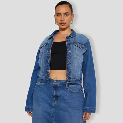 Bailey Denim Maxi Skirt Set - Medium Wash