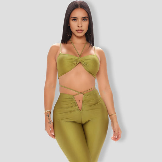 Be My Baby Pant Set - Olive
