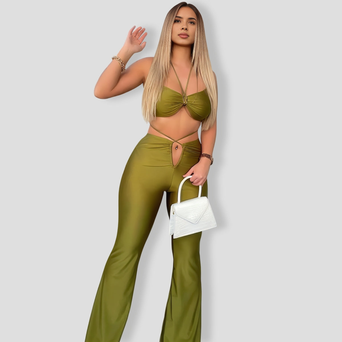 Be My Baby Pant Set - Olive