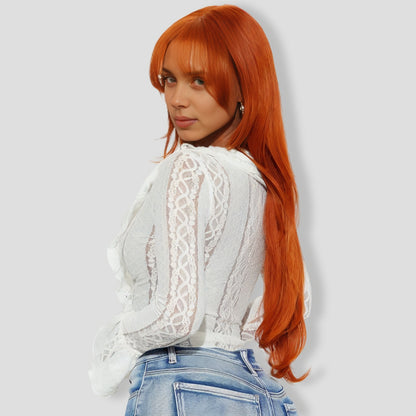 White Ruffle Lace Top