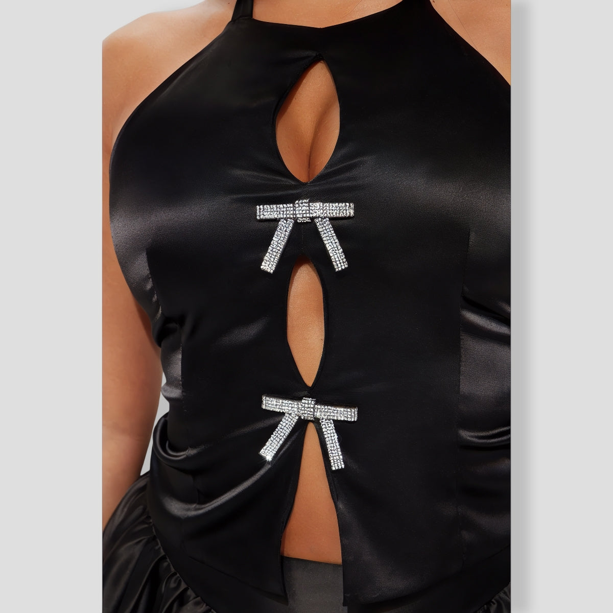 Bow Satin Halter Top