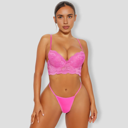 Hot Pink Bunny Fluff Thong Panty