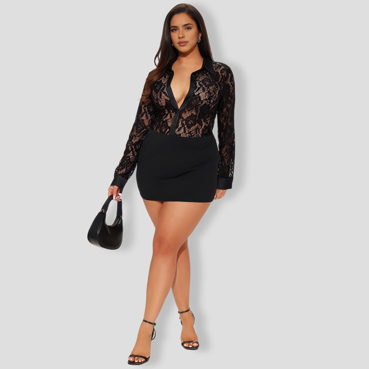 Caralia Lace Bodysuit - Black