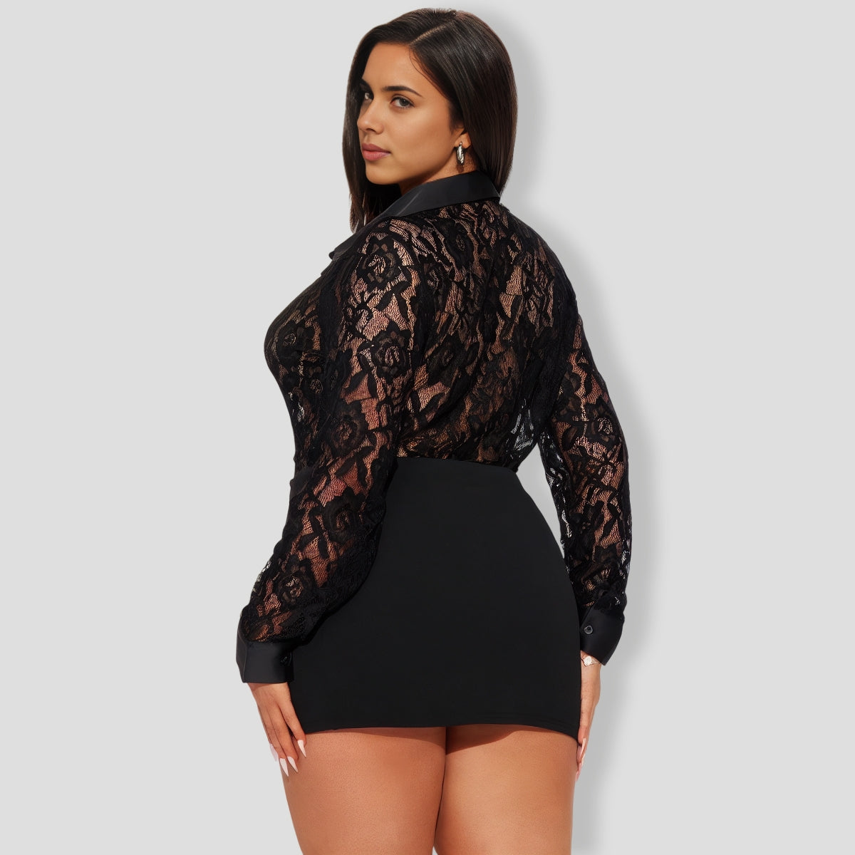Caralia Lace Bodysuit - Black