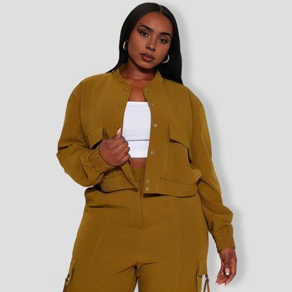 Caught Me Cargo Pant Set - Olive