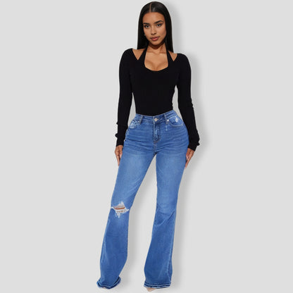 Corinna Ribbed Bodysuit - Black