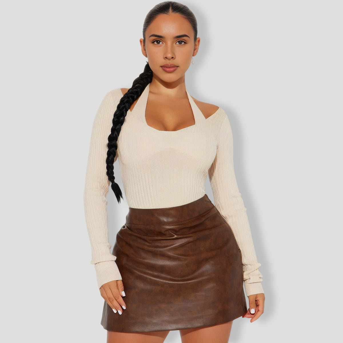 Corinna Ribbed Bodysuit - Cream