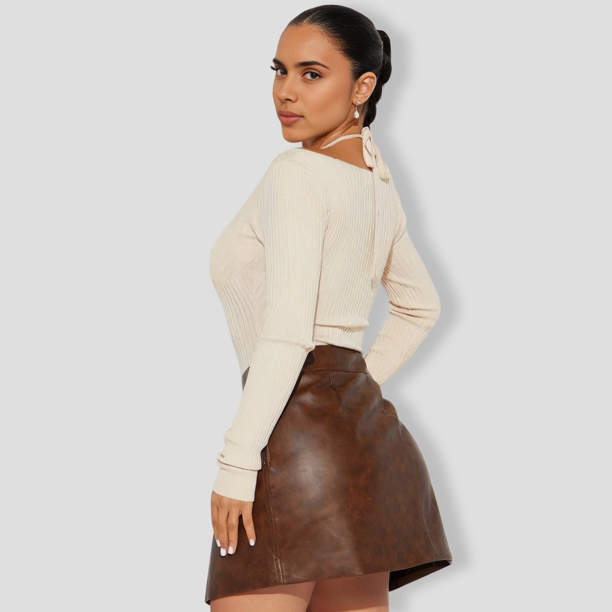 Corinna Ribbed Bodysuit - Cream