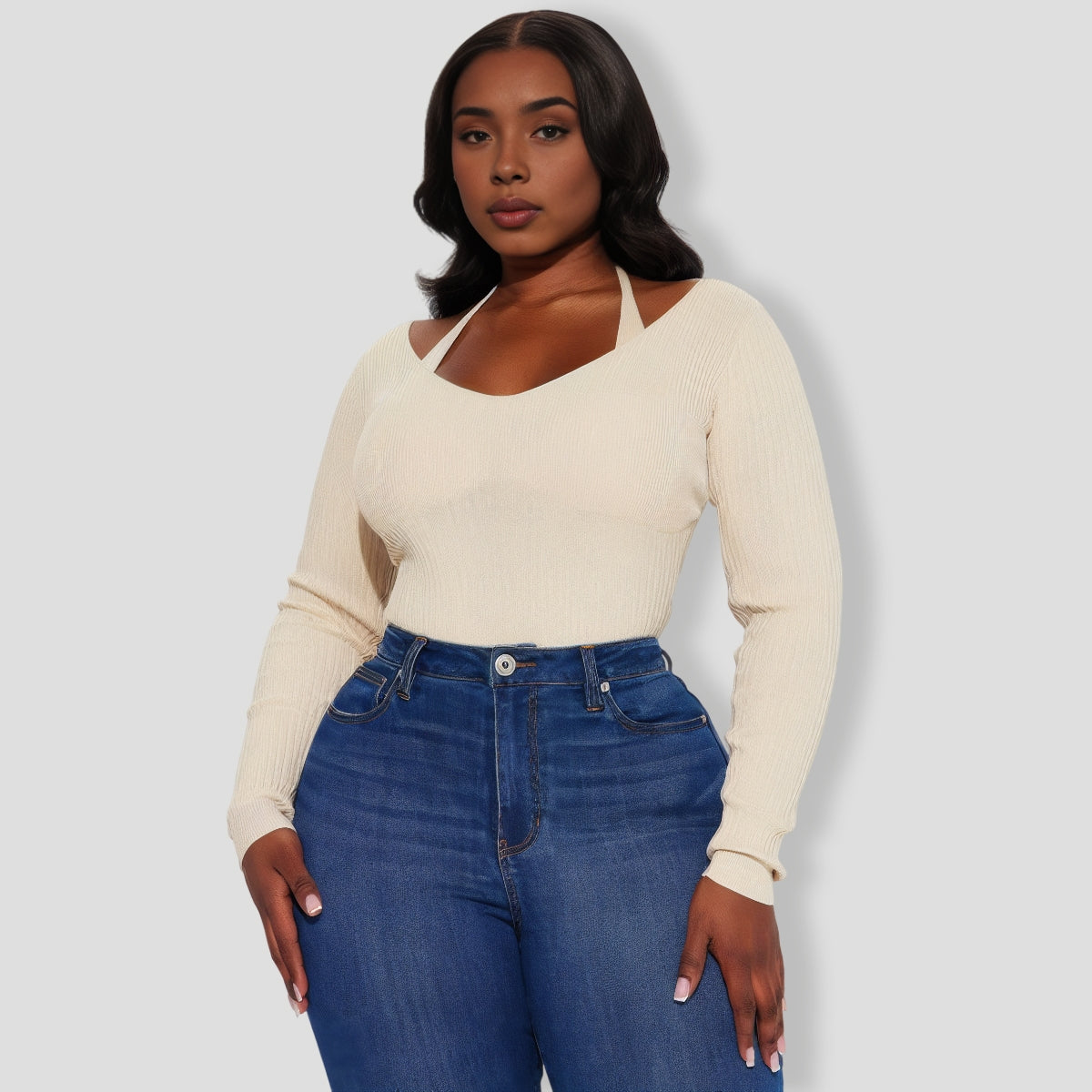 Corinna Ribbed Bodysuit - Cream