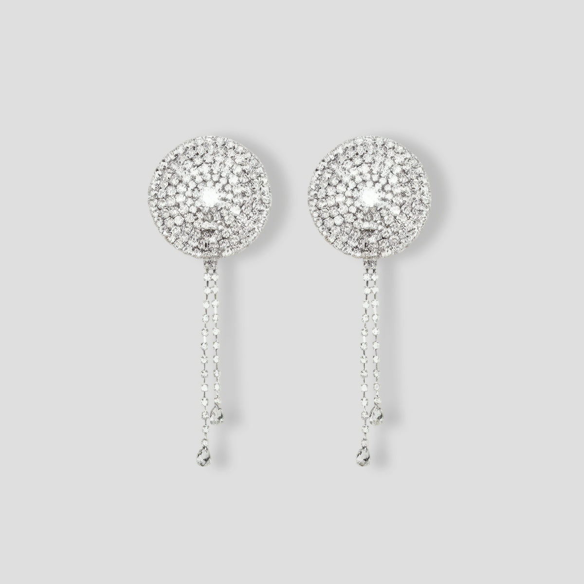 Diamond Girl Rhinestone Nipple Cover Pasties - Silver