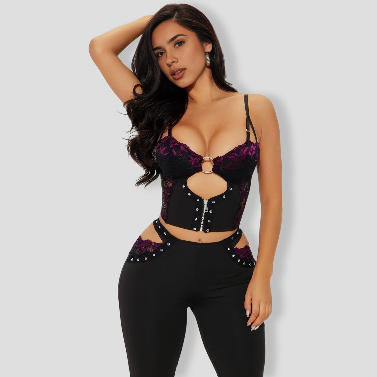 Pin-Up Lace Flare Leg Pant Set