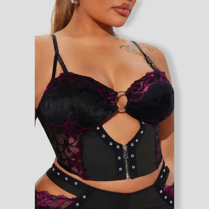 Pin-Up Lace Flare Leg Pant Set