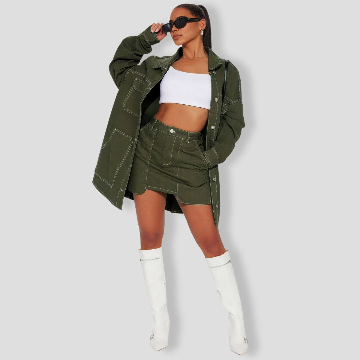 ega Babe Denim Skirt Set