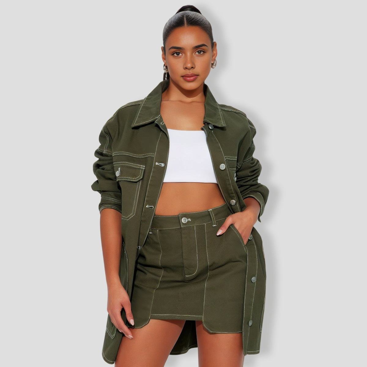 ega Babe Denim Skirt Set