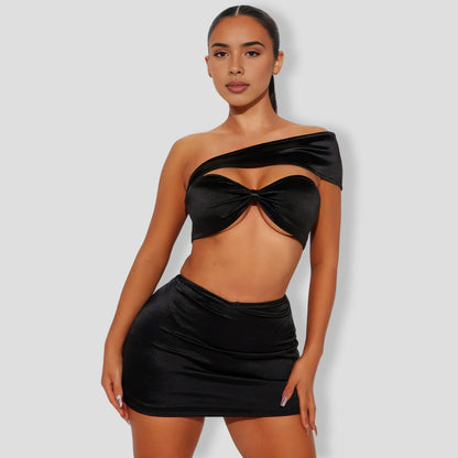 Endless Glow Satin Skirt Set